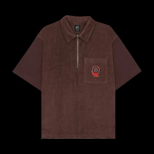 Brain Dead Half Zip Racing Shirt 'Brown'