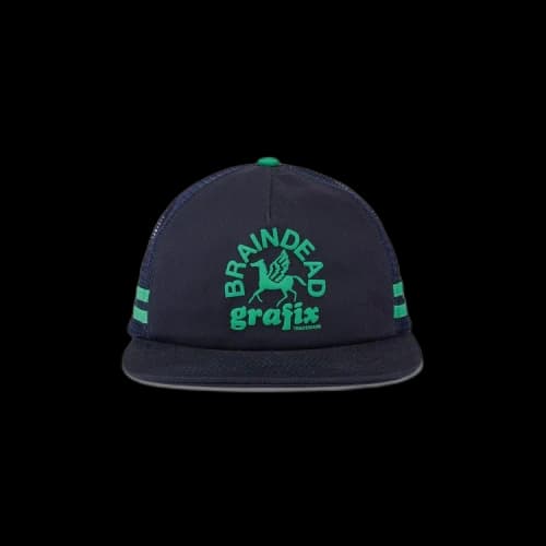 Brain Dead Grafix 5 Panel Trucker Cap 'Navy/Teal'