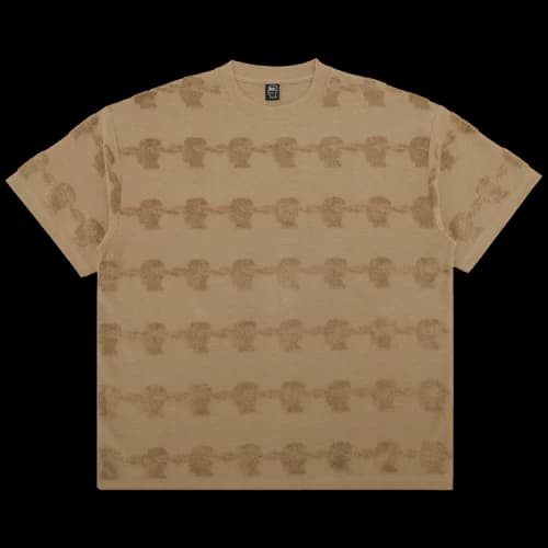 Brain Dead Lightning Head Textured Stripe T-Shirt 'Tan'