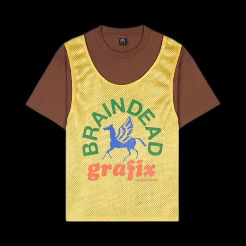 Brain Dead Graphics Team Jersey 'Brown/Yellow'