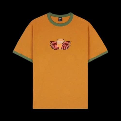 Brain Dead Flyers Ringer T-Shirt 'Light Brown'