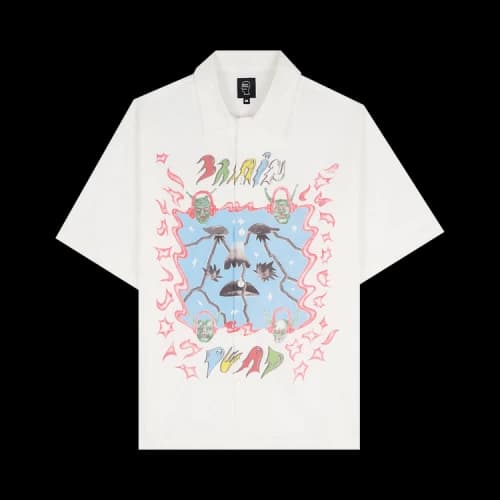 Brain Dead Devil Ears Short-Sleeve Button Up Shirt 'White'