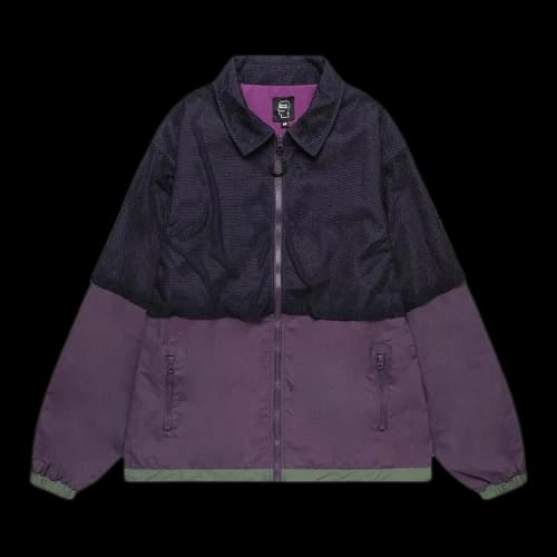 Brain Dead Roll Cast Mesh Overlay Fishing Jacket 'Eggplant'