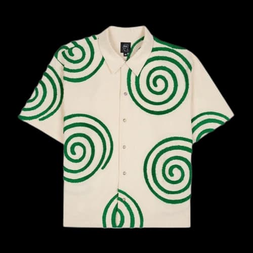 Brain Dead Swirls Short-Sleeve Button Up Shirt 'Sand'