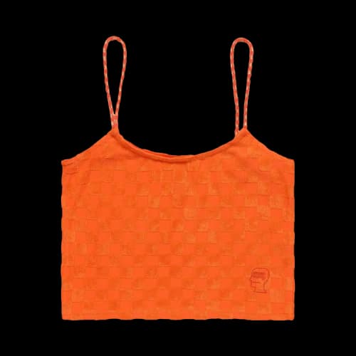 Brain Dead Check Burnout Cami Top 'Orange'