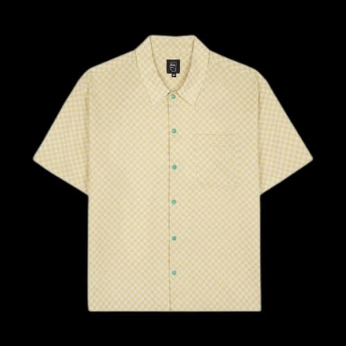 Brain Dead Micro Check Short-Sleeve Snap Shirt 'Key Lime'