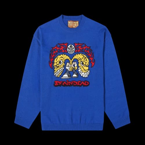 Brain Dead Vilesore Faces Sweater 'Navy'