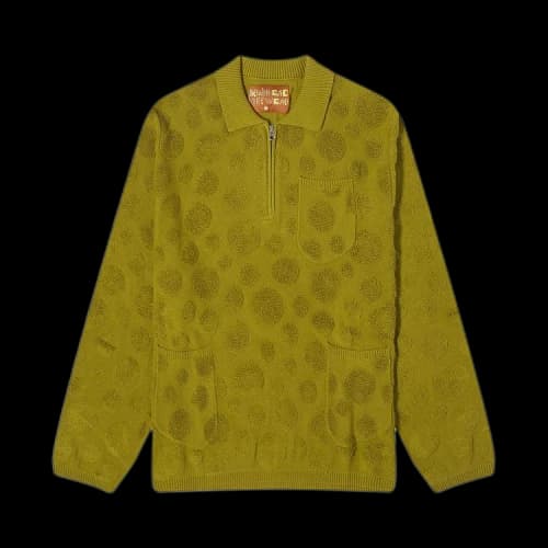 Brain Dead Dot Half Zip Sweater 'Moss'