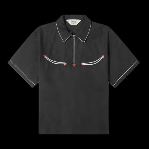 Brain Dead Flying Tiger Short-Sleeve Western Shirt 'Black'