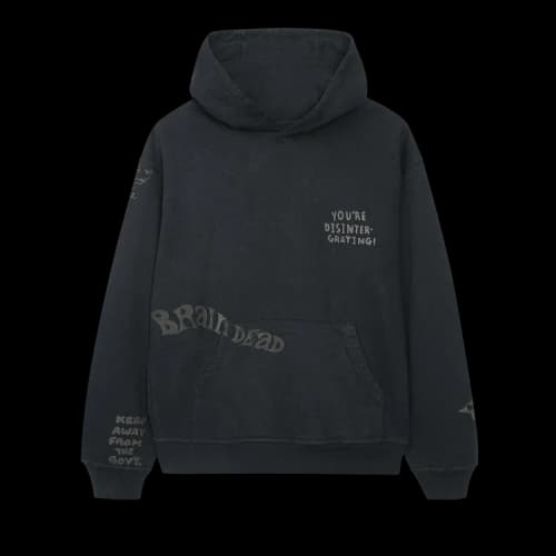 Brain Dead Tonal Type Print Hooded Sweatshirt Hoodie 'Black'
