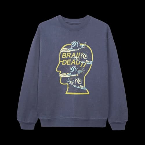 Brain Dead Snail Trail Crew Neck 'Washed Navy'