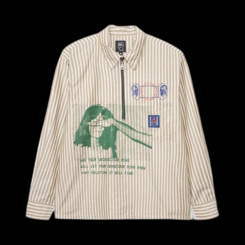 Brain Dead Half-Zip Long-Sleeve Shirt 'Gold'