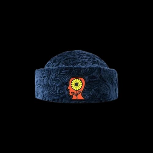 Brain Dead Debossed Paisley Fur Sunflower Beanie 'Navy'