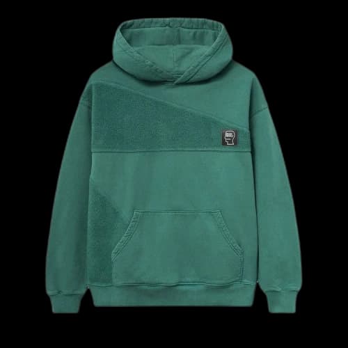 Brain Dead Logo Head Asymmetrical Paneled Hooded Sweatshirt 'Teal'