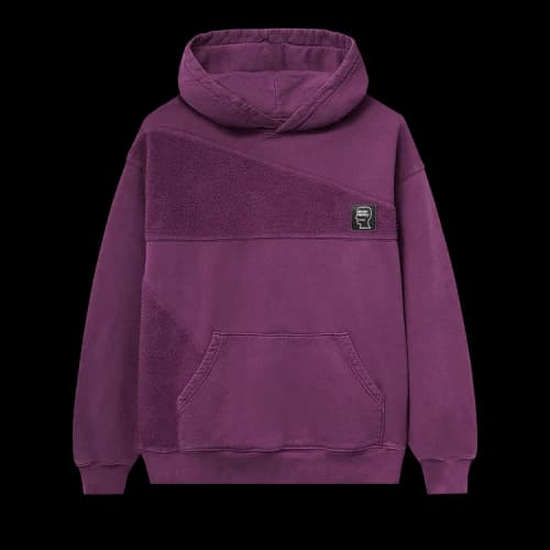 Brain Dead Logo Head Asymmetrical Paneled Hooded Sweatshirt 'Burgundy'