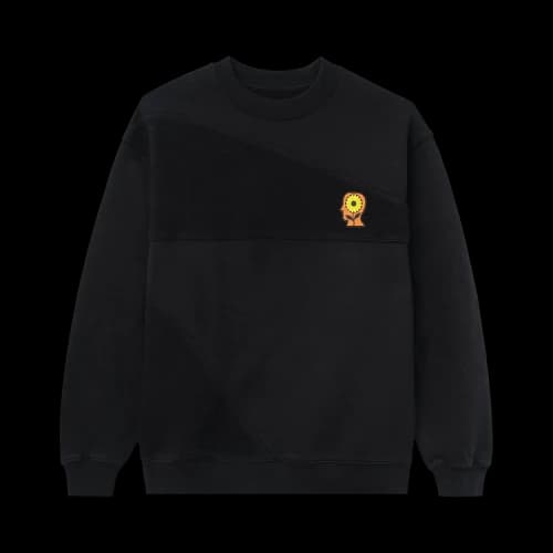 Brain Dead Sunflower Asymmetrical Paneled Crewneck 'Black'