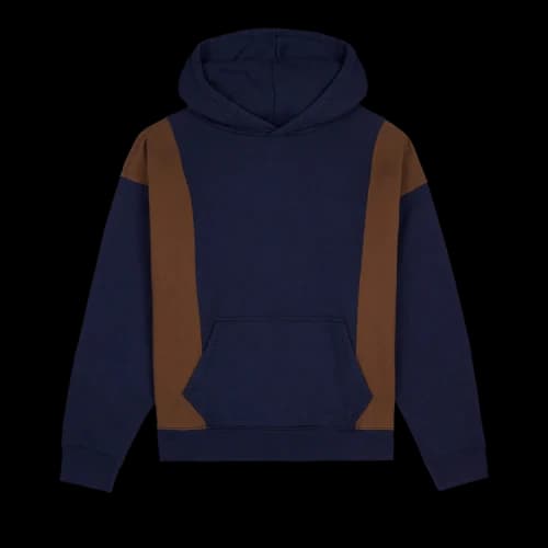 Brain Dead Mendoza Cropped Hooded Sweatshirt 'Navy'