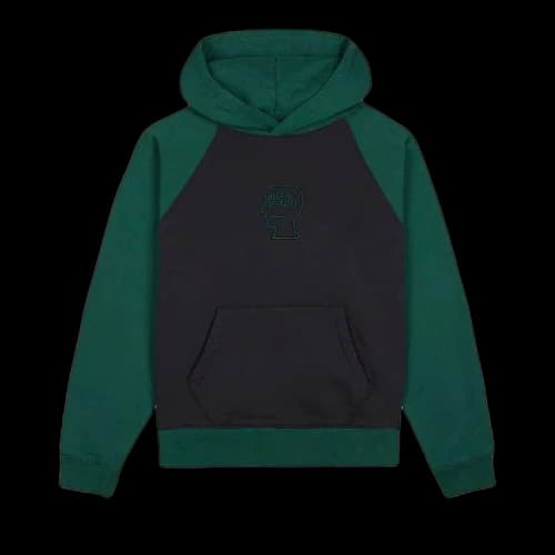Brain Dead Pigment Wash Logo Head Raglan Hoodie 'Navy'