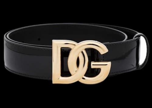 Dolce & Gabbana DG Logo Leather Belt Black