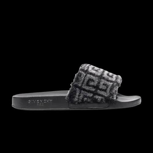 Givenchy Slide '4G - Black Fur'