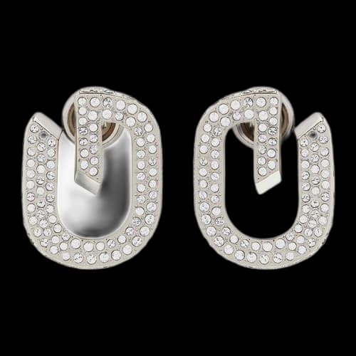 Givenchy G Link Earrings Crystal Paved 'Silvery'