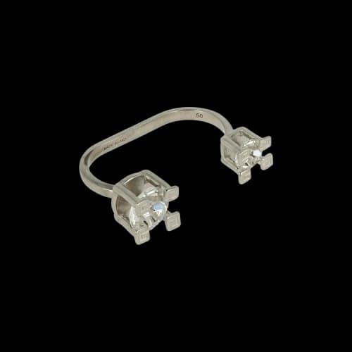 Givenchy 4G Open Double Finger Ring 'Silver'