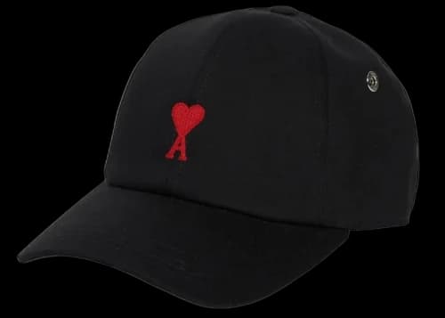 Ami Paris ADC 6 Panel Embroidery Cap Black