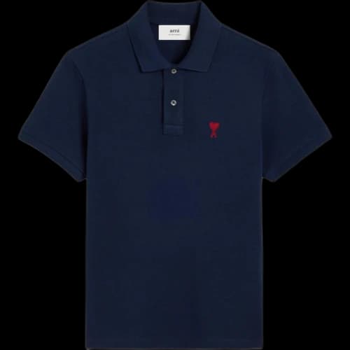 Amiparis Ami Paris Ami De Coeur Logo Embroidered Polo Shirt