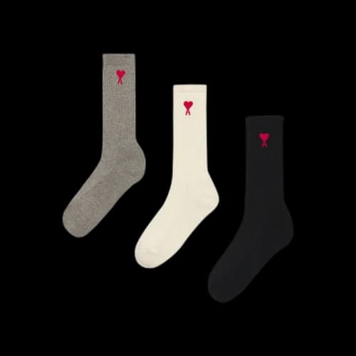 Ami Three-Pack ADC Socks 'Off White/Grey/Black'