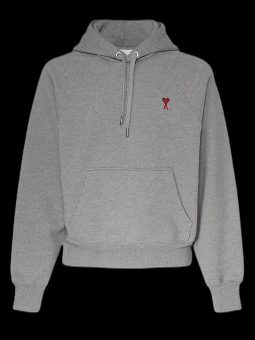 Ami Paris Ami De Coeur Hoodie Grey
