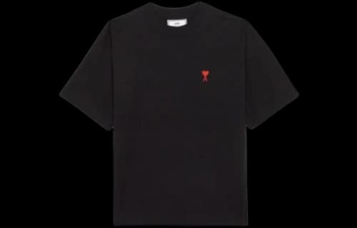 Ami Paris Black Red De Coeur Cotton T-Shirt