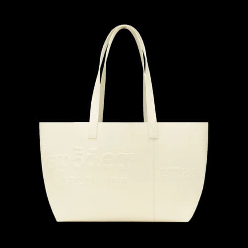 Sp5der Ghost Leather Tote Bag 'Cream'