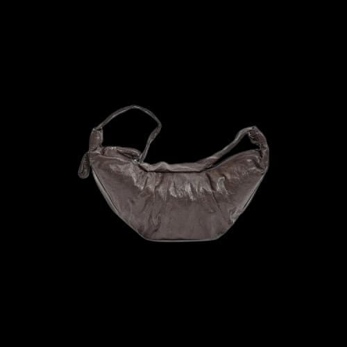 Lemaire Linen Coated Small Croissant Bag 'Warm Grey'