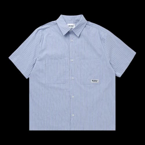 Butter Goods Vertical Stripe Short-Sleeve Shirt 'Sky Blue'