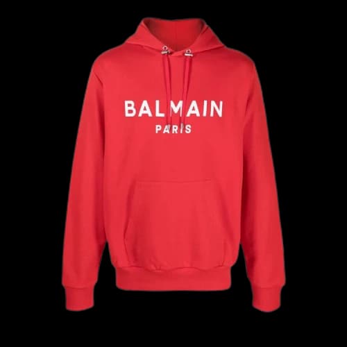 Balmain Printed Hoodie 'Red/White'