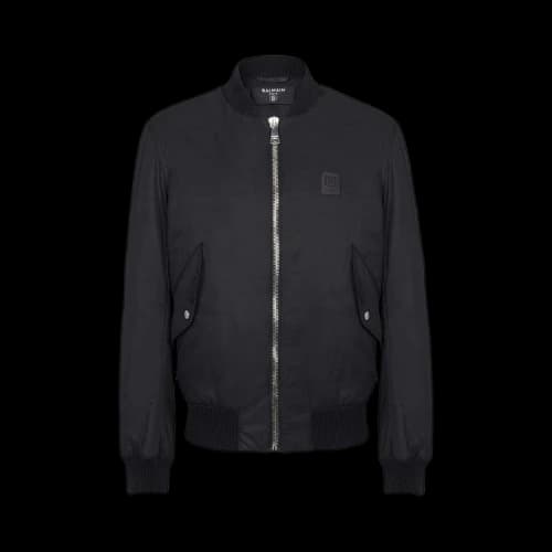 Balmain Nylon Zipped Bomber Jacket 'Blue'