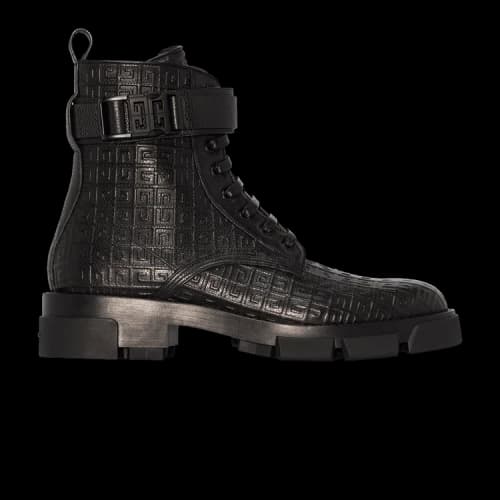 Givenchy Terra Lace-Up Combat Boot '4G Buckle - Black'
