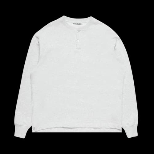 Acne Studios Henley Neck Sweatshirt 'Pale Grey Melange'