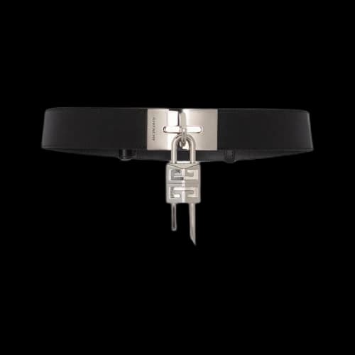 Givenchy Lock Belt In Leather With Padlock 'Black'