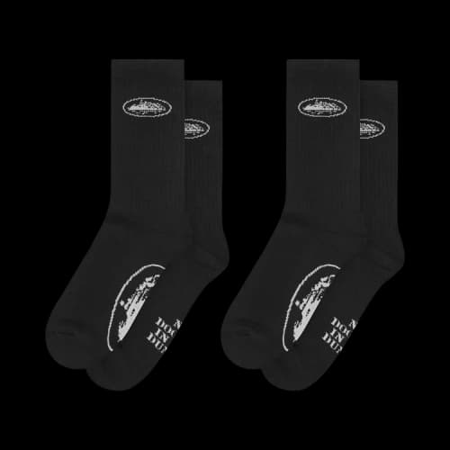 Corteiz 2 Pack Alcatraz Socks 'Black'