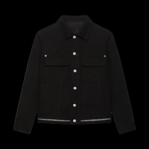 Givenchy Classic Fit 4G Zip And Rivet Denim Jacket 'Black'