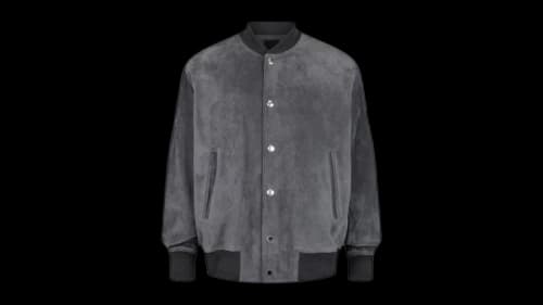 Givenchy Suede Signature Bomber Jacket Dark Grey