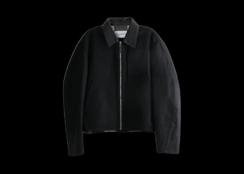 Givenchy Blouson With Leather Collar Top Cream/Black