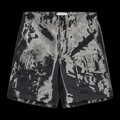 Givenchy Wet Effect Multipockets Cargo Bermuda Short 'Black'