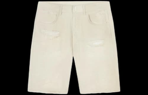 Givenchy Destroyed Denim Shorts White
