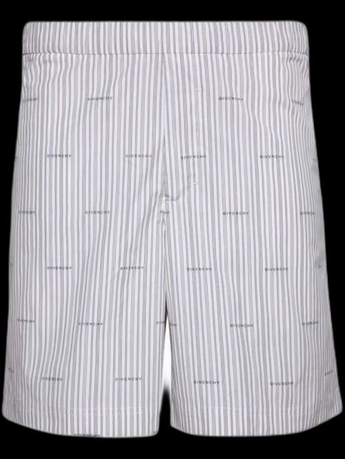 Givenchy Allover Logo Striped Shorts White