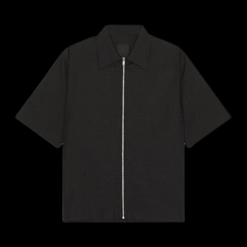 Givenchy Zip Up Short-Sleeved Shirt 'Black'