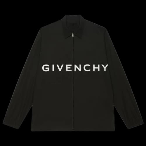 Givenchy Boxy Fit Long-Sleeve Zip Print Shirt 'Black'