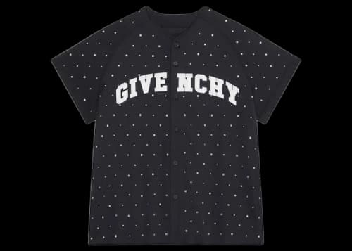 Givenchy Mesh With Studs College Baseball Jersey Black