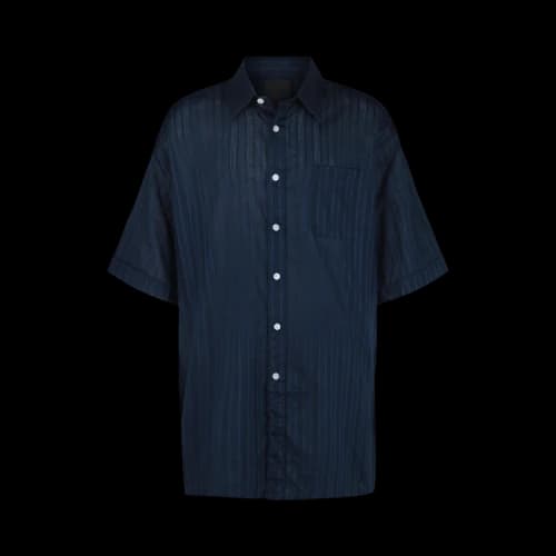 Givenchy Striped Cotton Voile Short-Sleeve Shirt 'Navy'